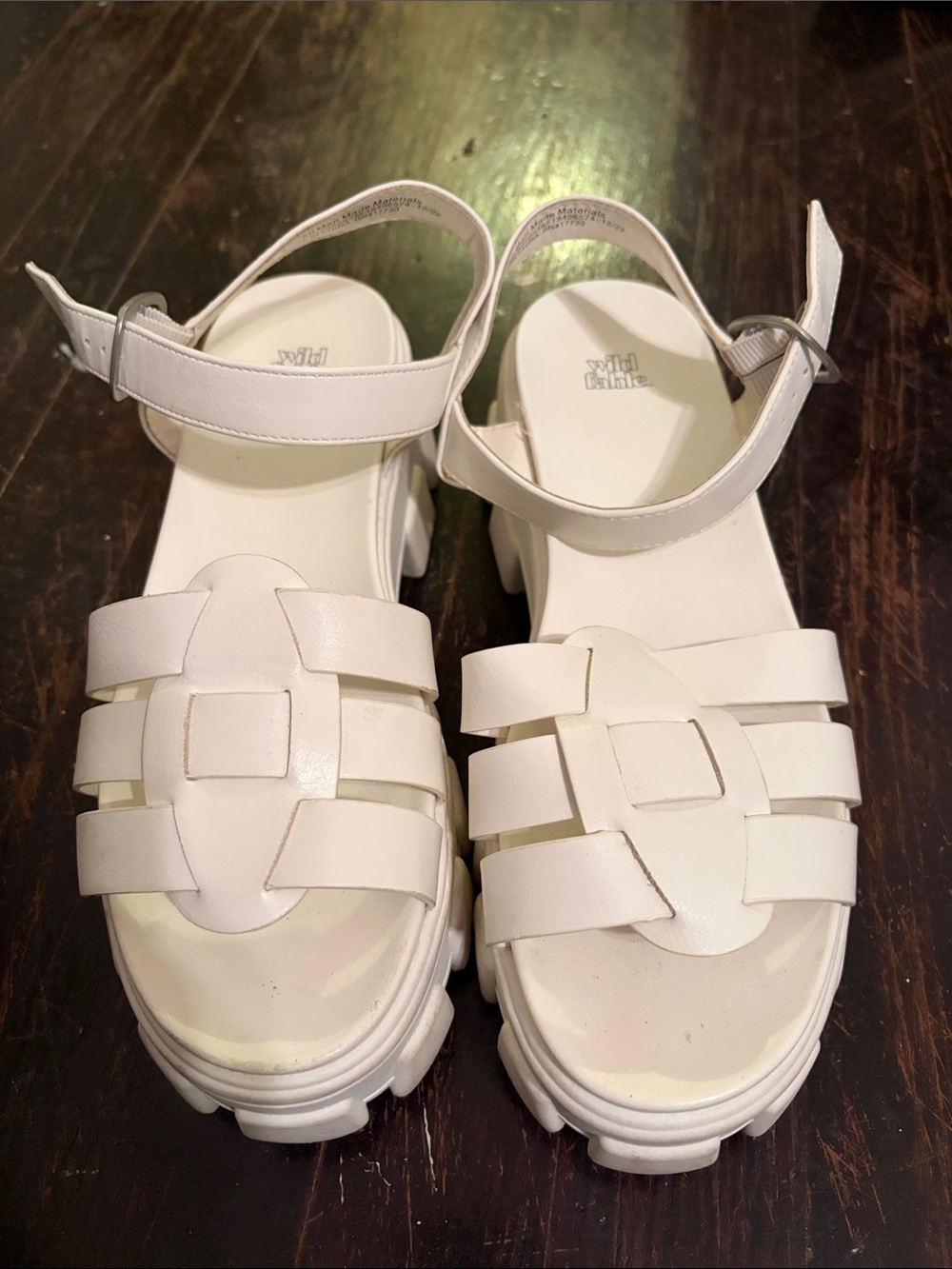 wild fable White Platform Fisherman Sandals with Ankle Strap